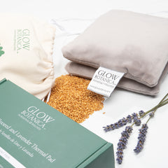 Thermisch kussen van lavendel en lijnzaad